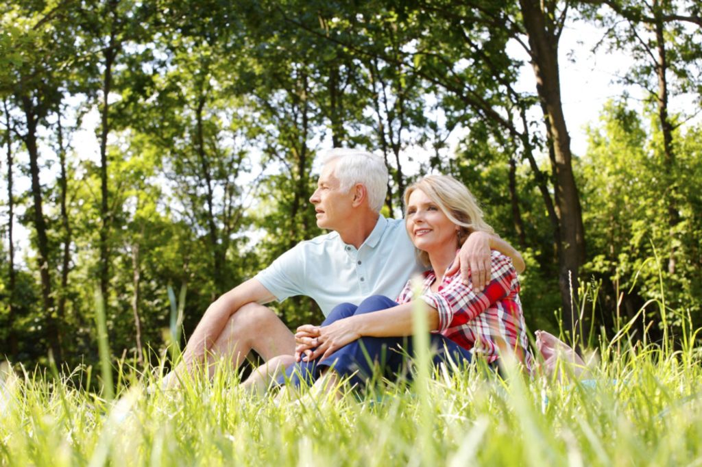 Man and woman in field